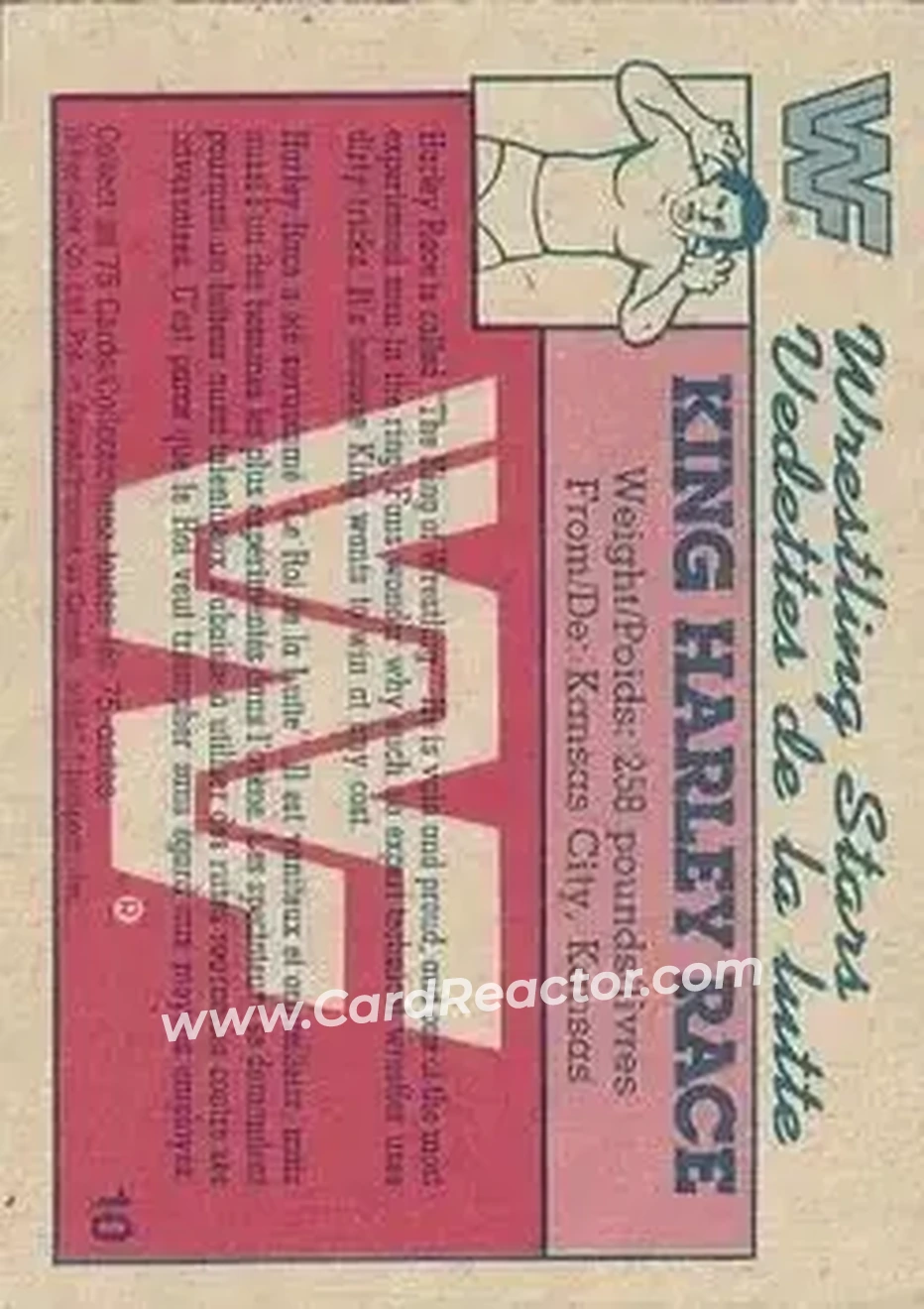 1987 O-Pee-Chee WWF #10 - King Harley Race
