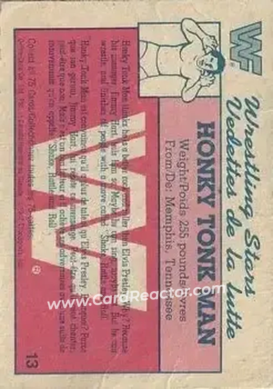 1987 O-Pee-Chee WWF #13 - Honky Tonk Man