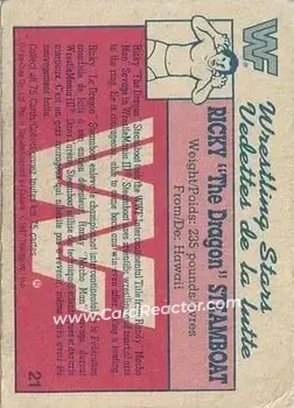 1987 O-Pee-Chee WWF #21 - Ricky "The Dragon" Steamboat