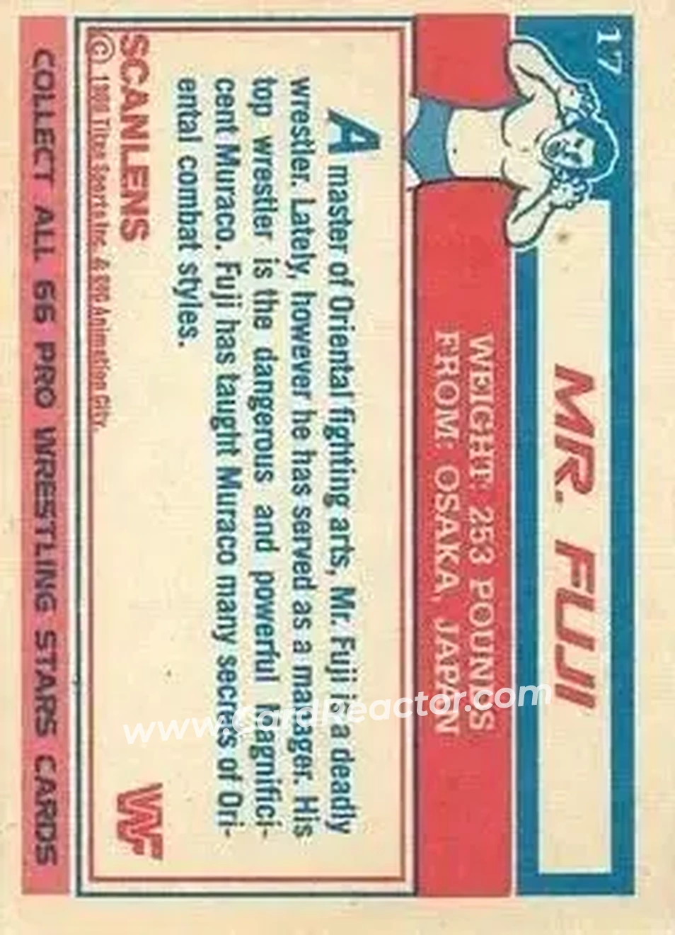 1986 Scanlens WWF Pro Wrestler #17 - Mr. Fuji
