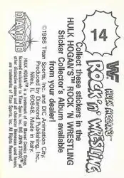 1986 Hulk Hogan's Rock 'n' Wrestling Stickers #14 - Card #14