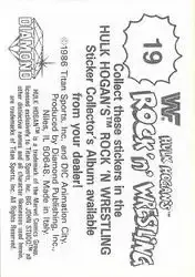 1986 Hulk Hogan's Rock 'n' Wrestling Stickers #19 - Card #19 - Back