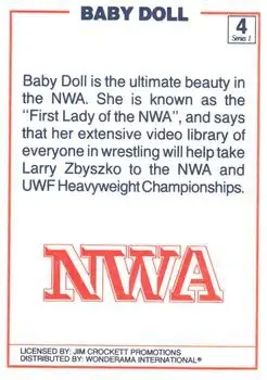 1988 Wonderama NWA #4 - Baby Doll - Back