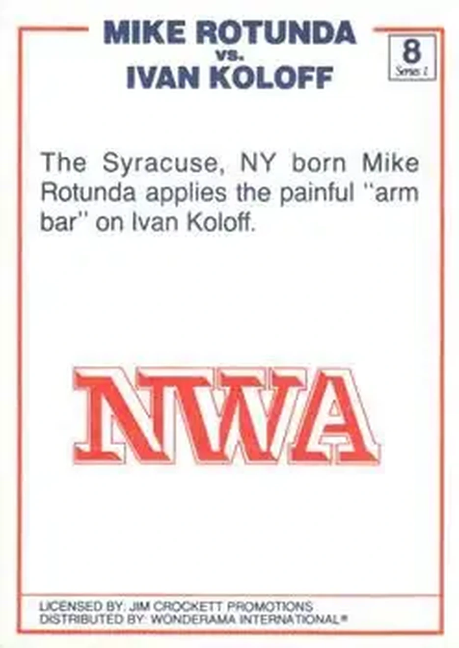 1988 Wonderama NWA #8 - Card #8