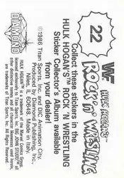 1986 Hulk Hogan's Rock 'n' Wrestling Stickers #22 - Card #22 - Back