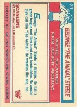 1986 Scanlens WWF Pro Wrestler #21 - George "The Animal" Steele