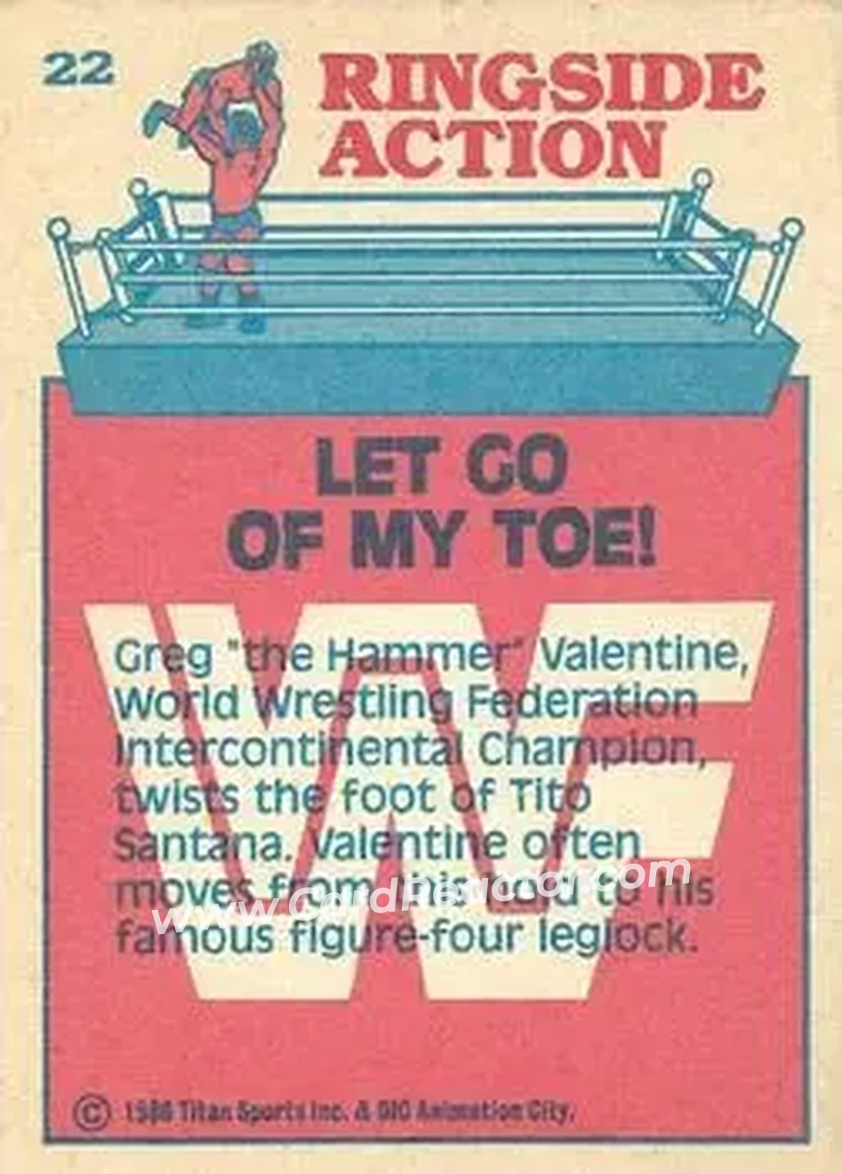 1986 Scanlens WWF Pro Wrestler #22 - Card #22 1986 Scanlens WWF Pro Wrestler #22 - Card #22