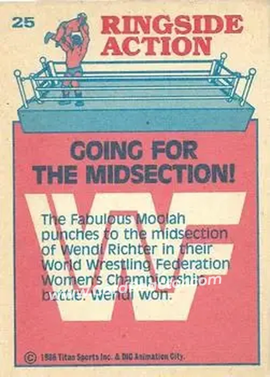 1986 Scanlens WWF Pro Wrestler #25 - Card #25