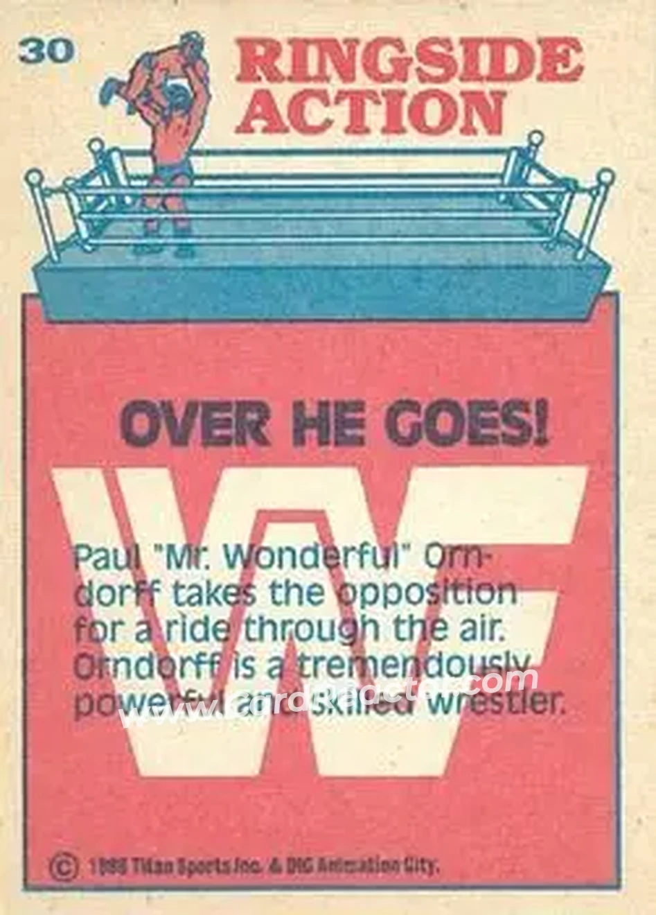 1986 Scanlens WWF Pro Wrestler #30 - Card #30