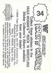 1986 Hulk Hogan's Rock 'n' Wrestling Stickers #34 - Hulk Hogan - Back 1986 Hulk Hogan's Rock 'n' Wrestling Stickers #34 - Hulk Hogan - Back
