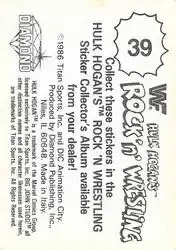 1986 Hulk Hogan's Rock 'n' Wrestling Stickers #39 - Card #39 - Back