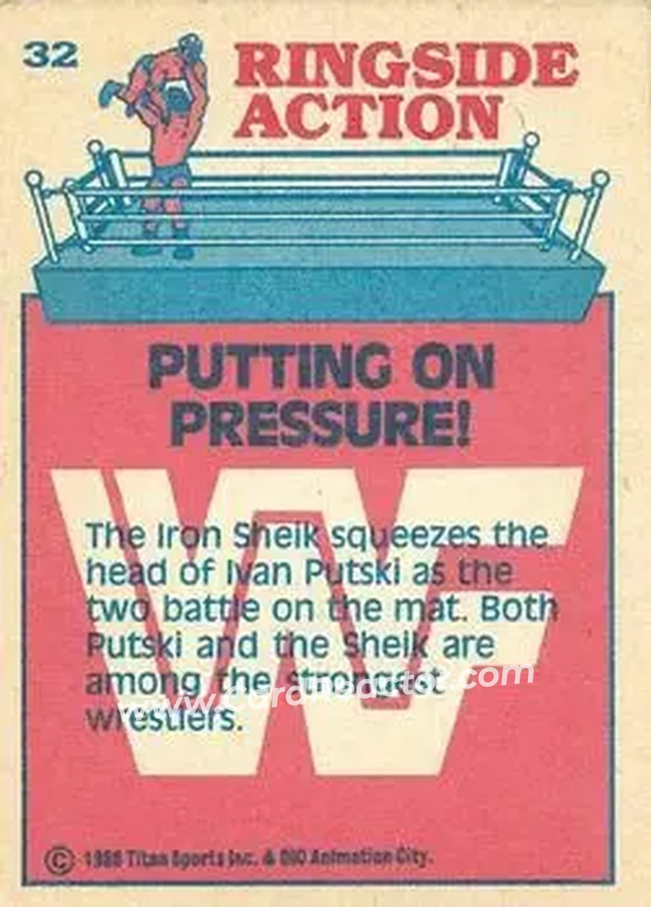 1986 Scanlens WWF Pro Wrestler #32 - Card #32