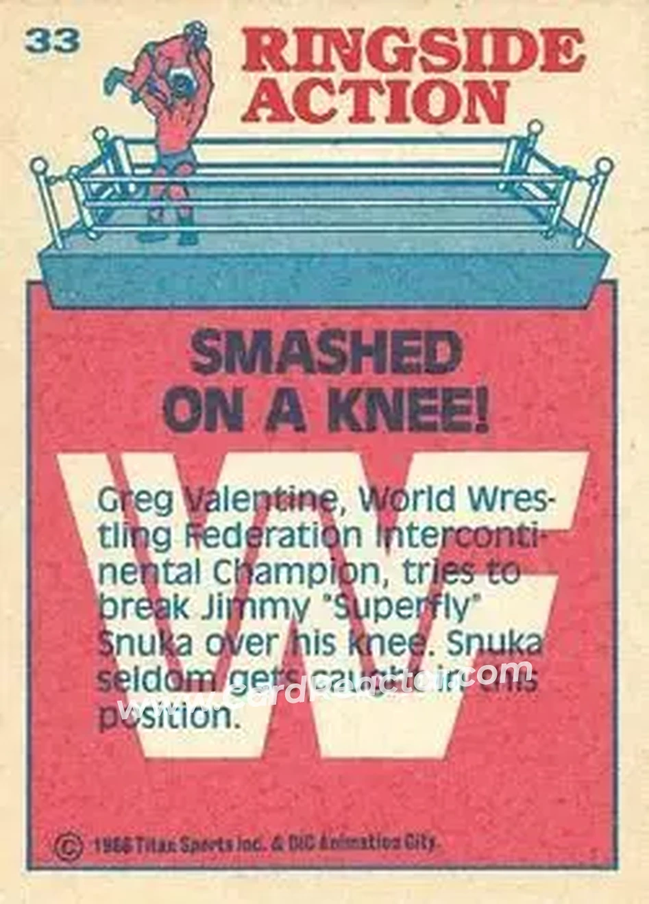 1986 Scanlens WWF Pro Wrestler #33 - Card #33