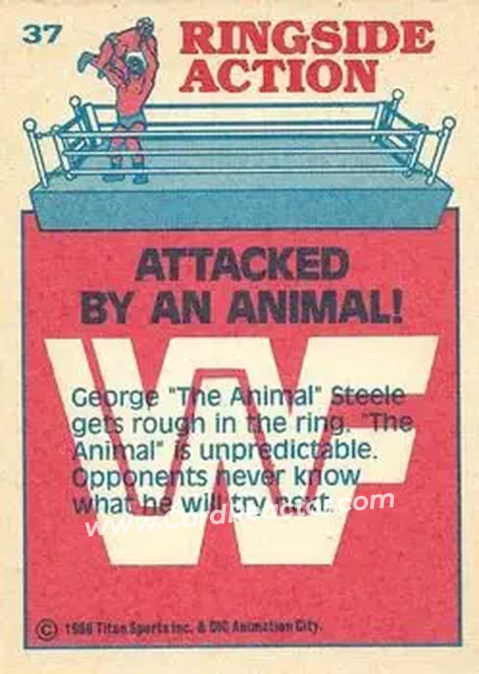 1986 Scanlens WWF Pro Wrestler #37 - Card #37