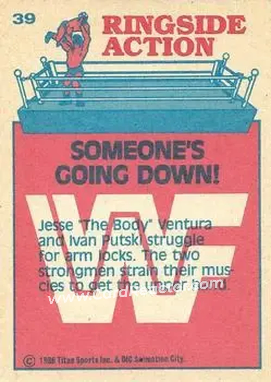 1986 Scanlens WWF Pro Wrestler #39 - Card #39