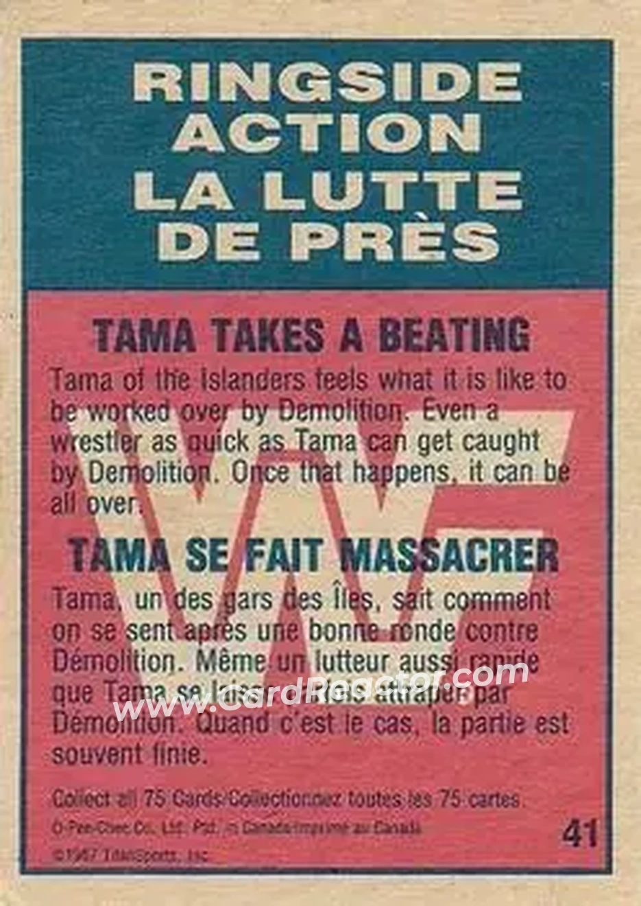 1987 O-Pee-Chee WWF #41 - Card #41