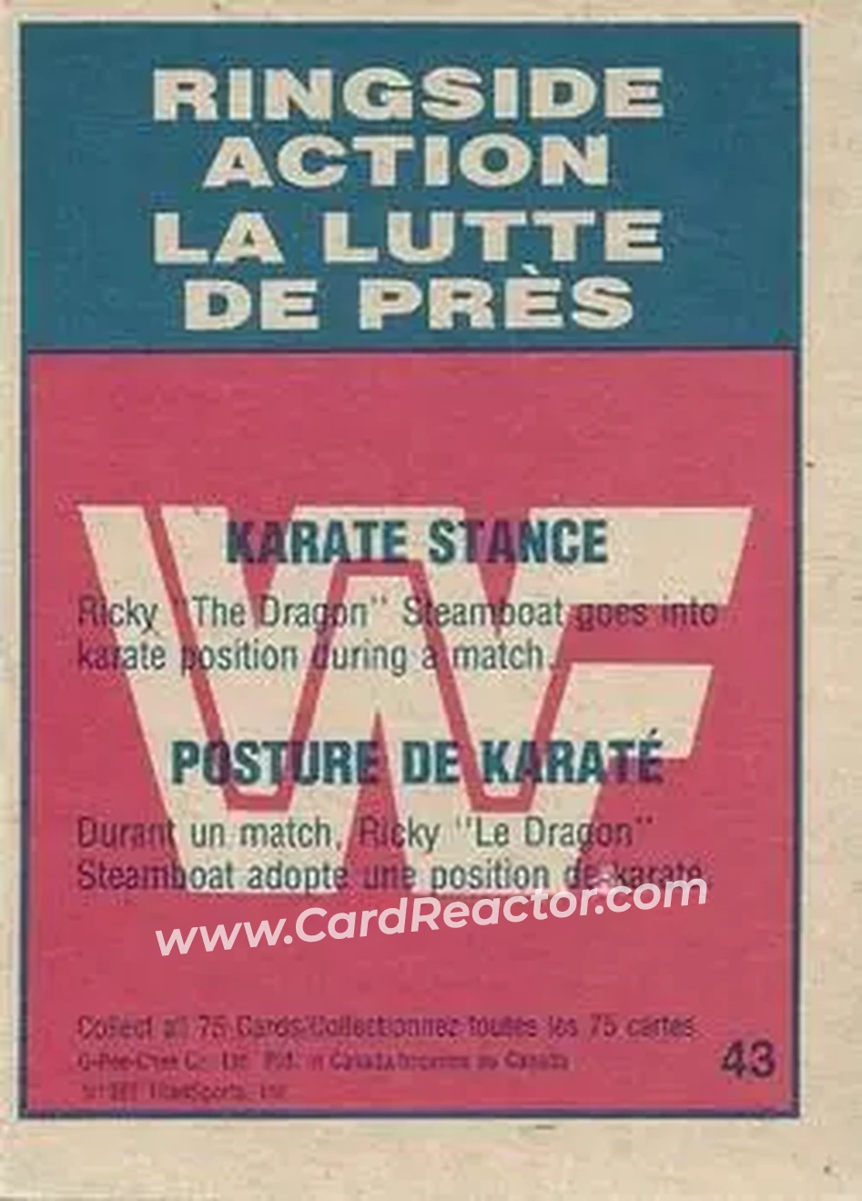 1987 O-Pee-Chee WWF #43 - Card #43 1987 O-Pee-Chee WWF #43 - Card #43