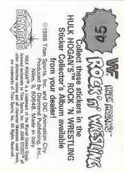 1986 Hulk Hogan's Rock 'n' Wrestling Stickers #45 - Card #45 - Back