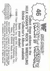 1986 Hulk Hogan's Rock 'n' Wrestling Stickers #46 - Card #46 - Back