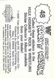 1986 Hulk Hogan's Rock 'n' Wrestling Stickers #48 - Card #48 - Back