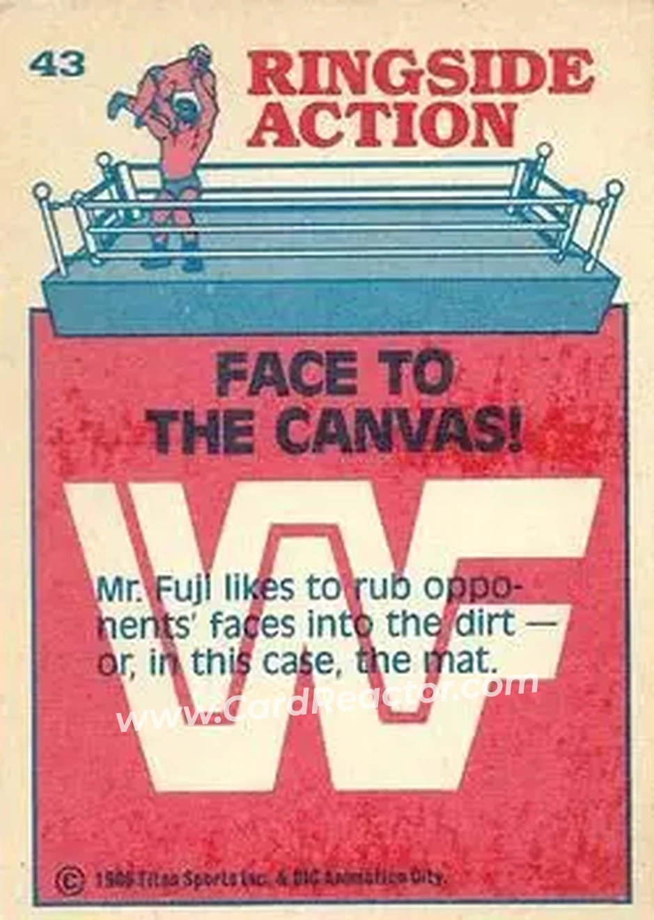 1986 Scanlens WWF Pro Wrestler #43 - Card #43