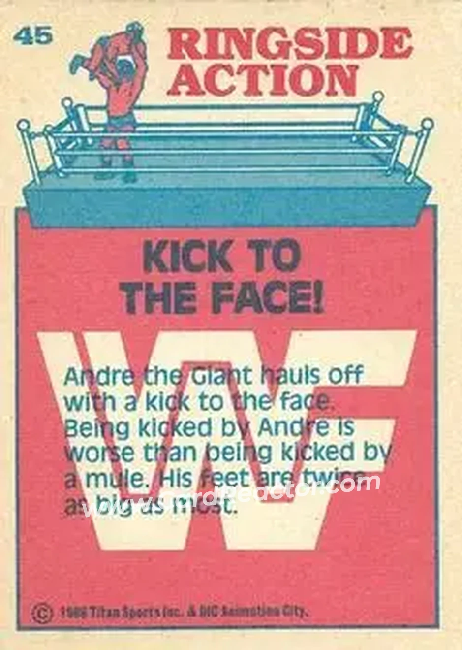 1986 Scanlens WWF Pro Wrestler #45 - Card #45 1986 Scanlens WWF Pro Wrestler #45 - Card #45