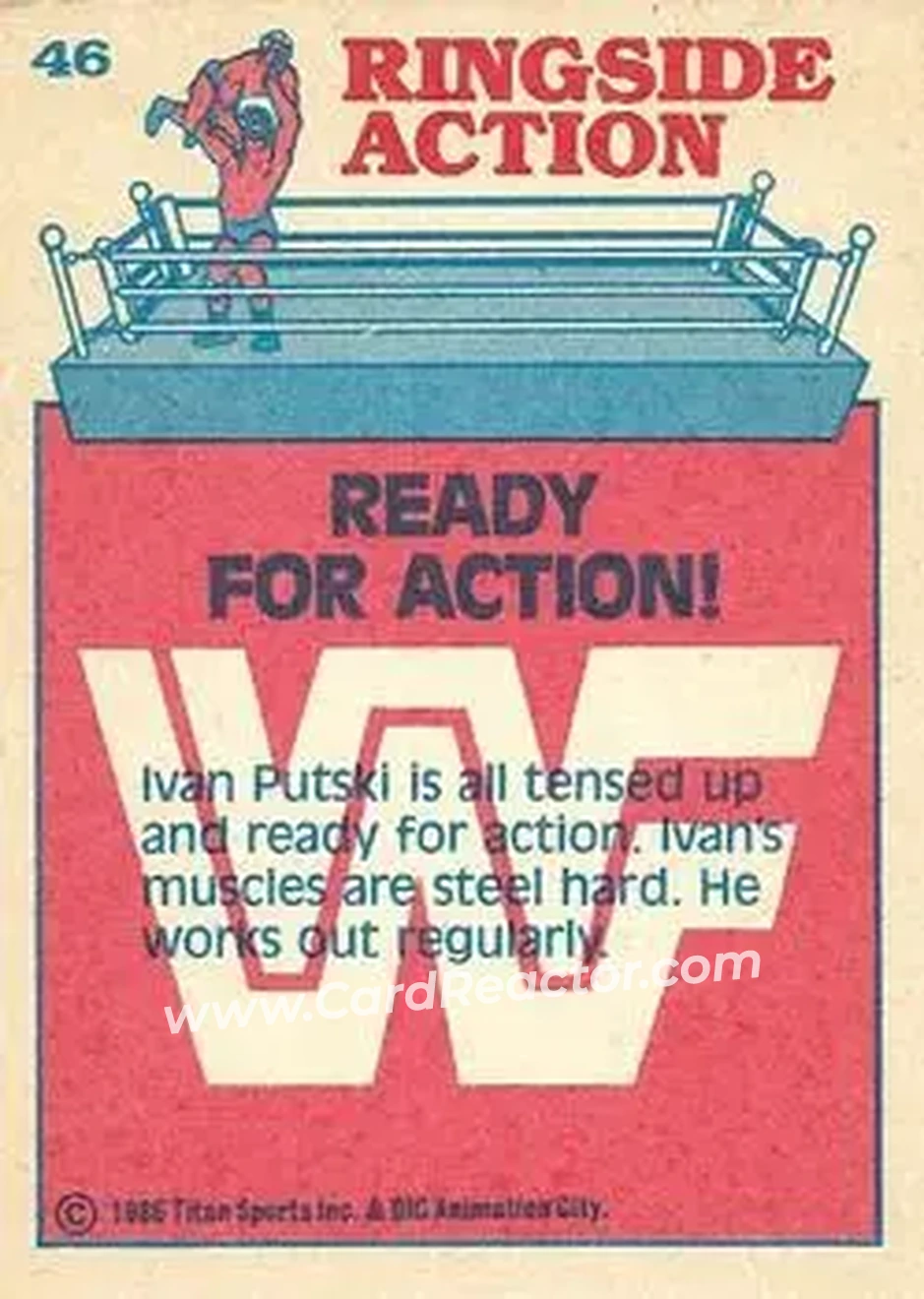 1986 Scanlens WWF Pro Wrestler #46 - Card #46