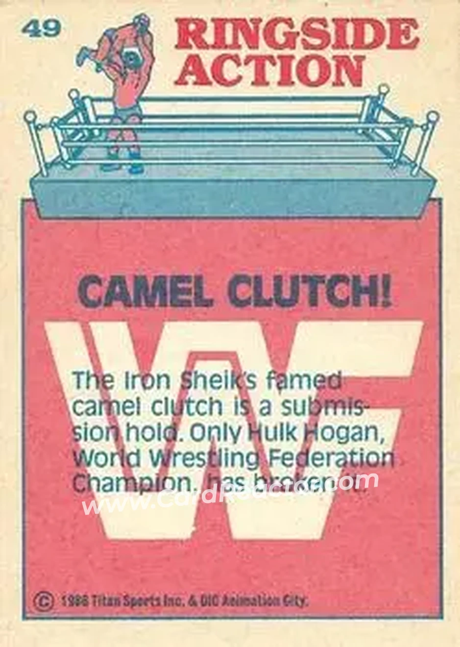 1986 Scanlens WWF Pro Wrestler #49 - Card #49 1986 Scanlens WWF Pro Wrestler #49 - Card #49