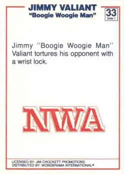 1988 Wonderama NWA #33 - Jimmy Valiant - Back