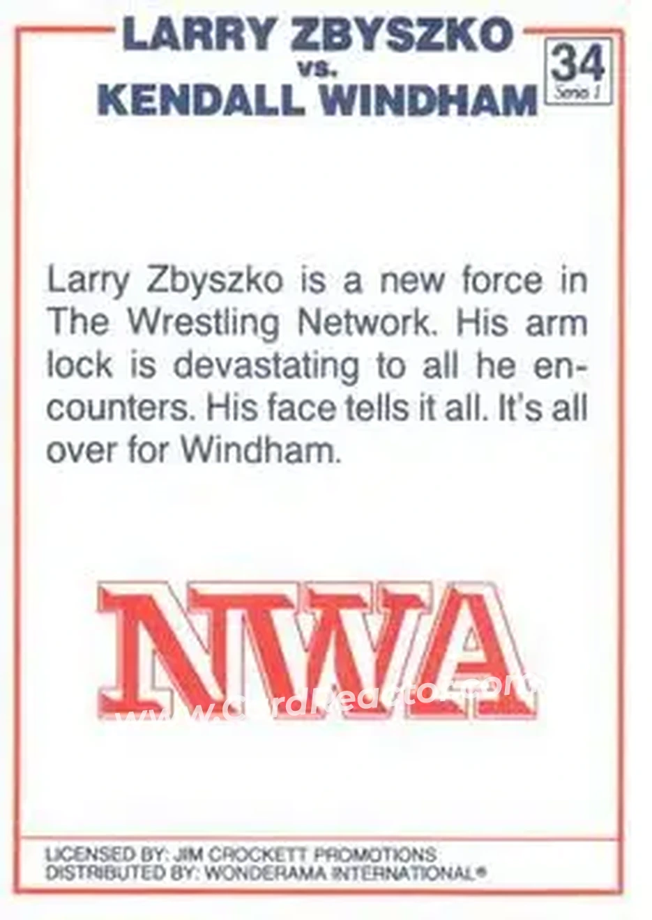 1988 Wonderama NWA #34 - Card #34