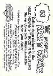 1986 Hulk Hogan's Rock 'n' Wrestling Stickers #53 - Card #53 - Back