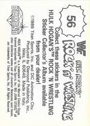 1986 Hulk Hogan's Rock 'n' Wrestling Stickers #56 - Card #56 - Back