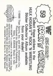 1986 Hulk Hogan's Rock 'n' Wrestling Stickers #59 - Card #59 - Back