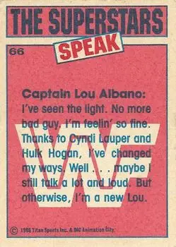 1986 Scanlens WWF Pro Wrestler #66 - Captain Lou Albano - Back