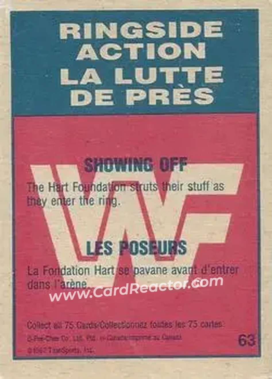 1987 O-Pee-Chee WWF #63 - Card #63 1987 O-Pee-Chee WWF #63 - Card #63