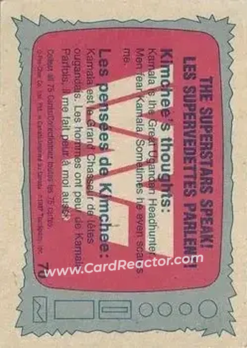 1987 O-Pee-Chee WWF #70 - Card #70