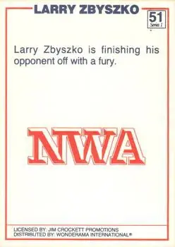 1988 Wonderama NWA #51 - Larry Zbyszko - Back