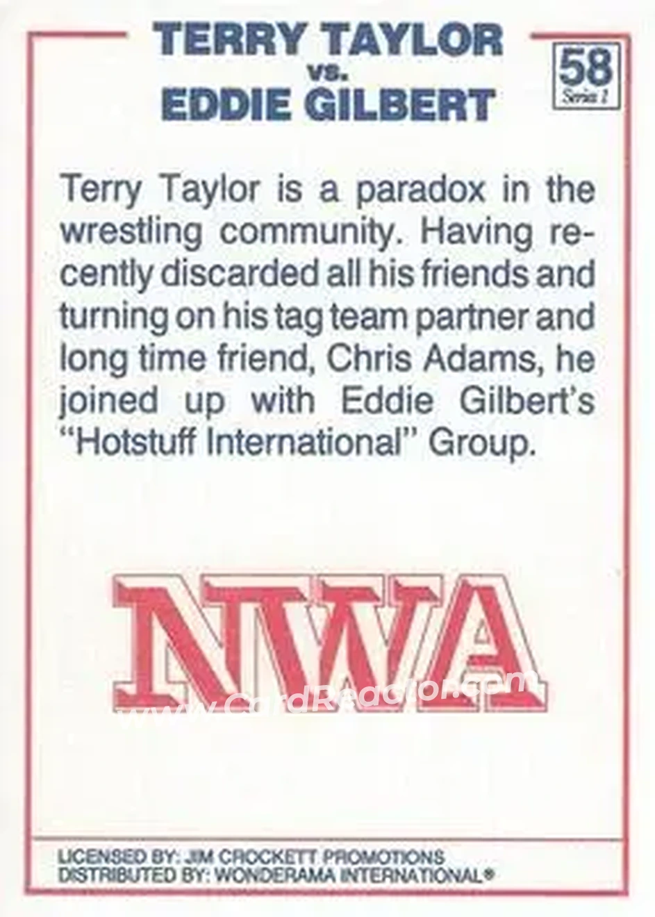 1988 Wonderama NWA #58 - Card #58
