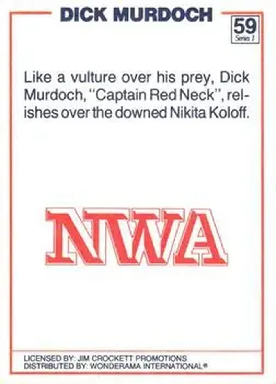 1988 Wonderama NWA #59 - Dick Murdoch