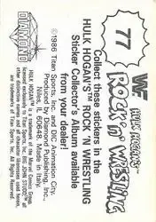 1986 Hulk Hogan's Rock 'n' Wrestling Stickers #77 - Card #77 1986 Hulk Hogan's Rock 'n' Wrestling Stickers #77 - Card #77