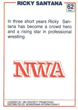 1988 Wonderama NWA #62 - Ricky Santana - Back