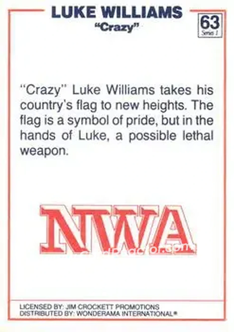 1988 Wonderama NWA #63 - Luke Williams