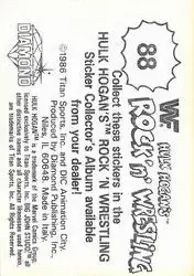 1986 Hulk Hogan's Rock 'n' Wrestling Stickers #88 - Card #88 - Back
