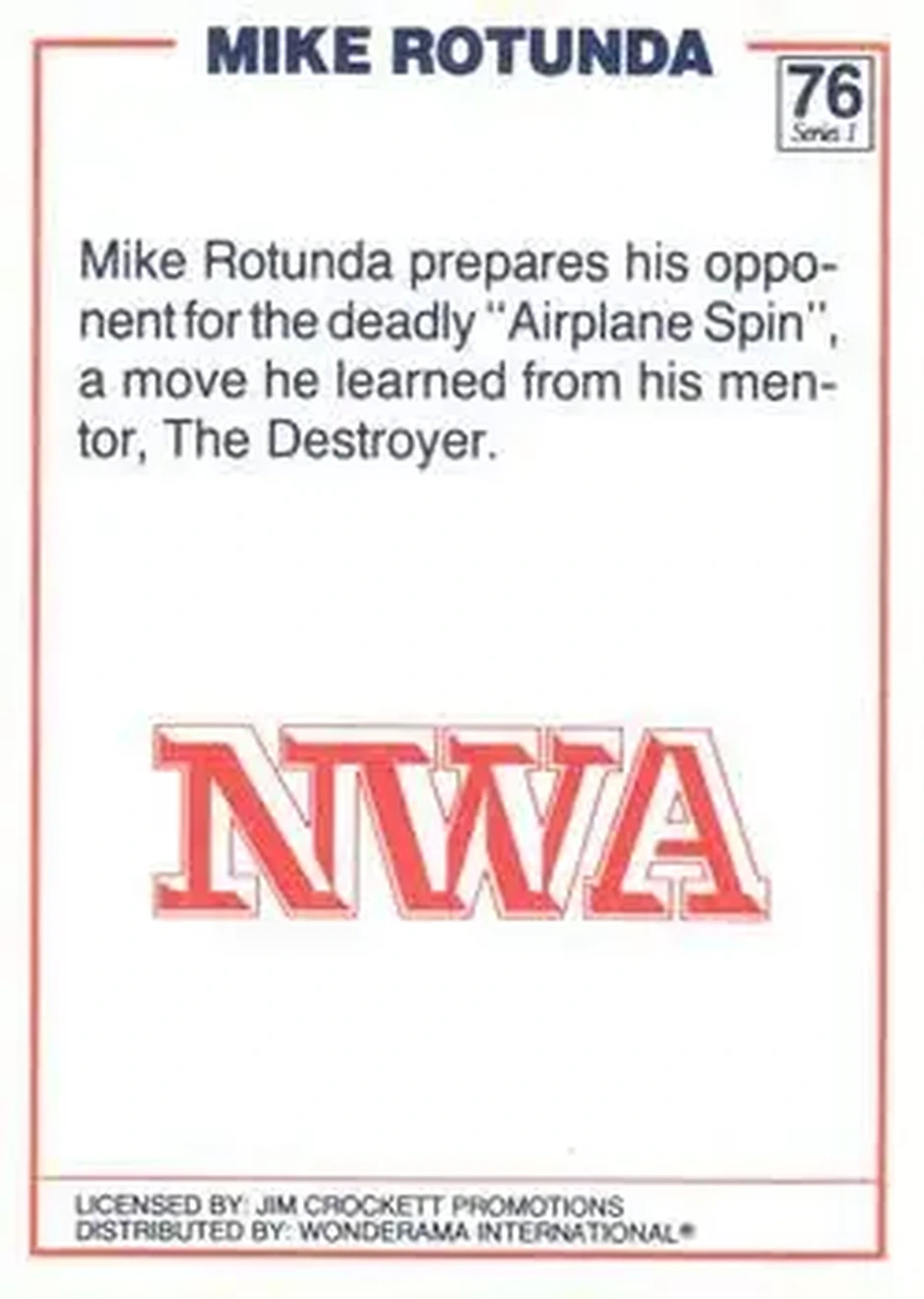 1988 Wonderama NWA #76 - Mike Rotunda