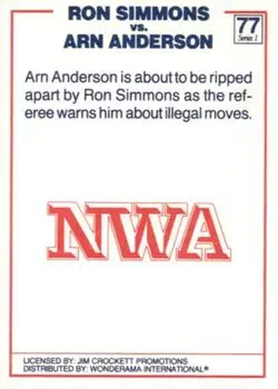 1988 Wonderama NWA #77 - Card #77