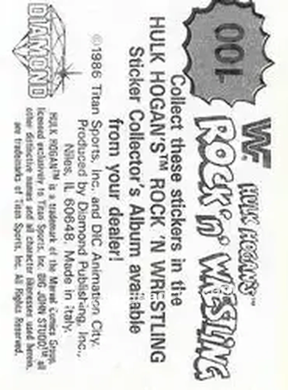 1986 Hulk Hogan's Rock 'n' Wrestling Stickers #100 - Card #100 1986 Hulk Hogan's Rock 'n' Wrestling Stickers #100 - Card #100