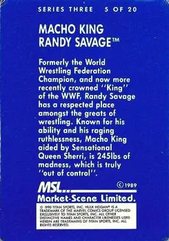 1989-90 Market-Scene WWF Superstars of Wrestling Series 3 #5 - "Macho King" Randy Savage