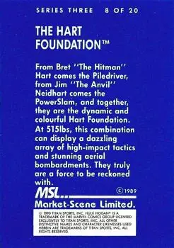 1989-90 Market-Scene WWF Superstars of Wrestling Series 3 #8 - The Hart Foundation