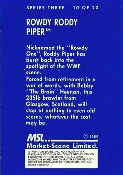 1989-90 Market-Scene WWF Superstars of Wrestling Series 3 #10 - Rowdy Roddy Piper