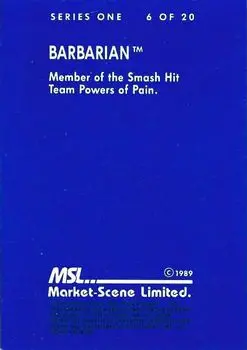 1989 Market-Scene WWF Superstars of Wrestling Series 1 #6 - Barbarian